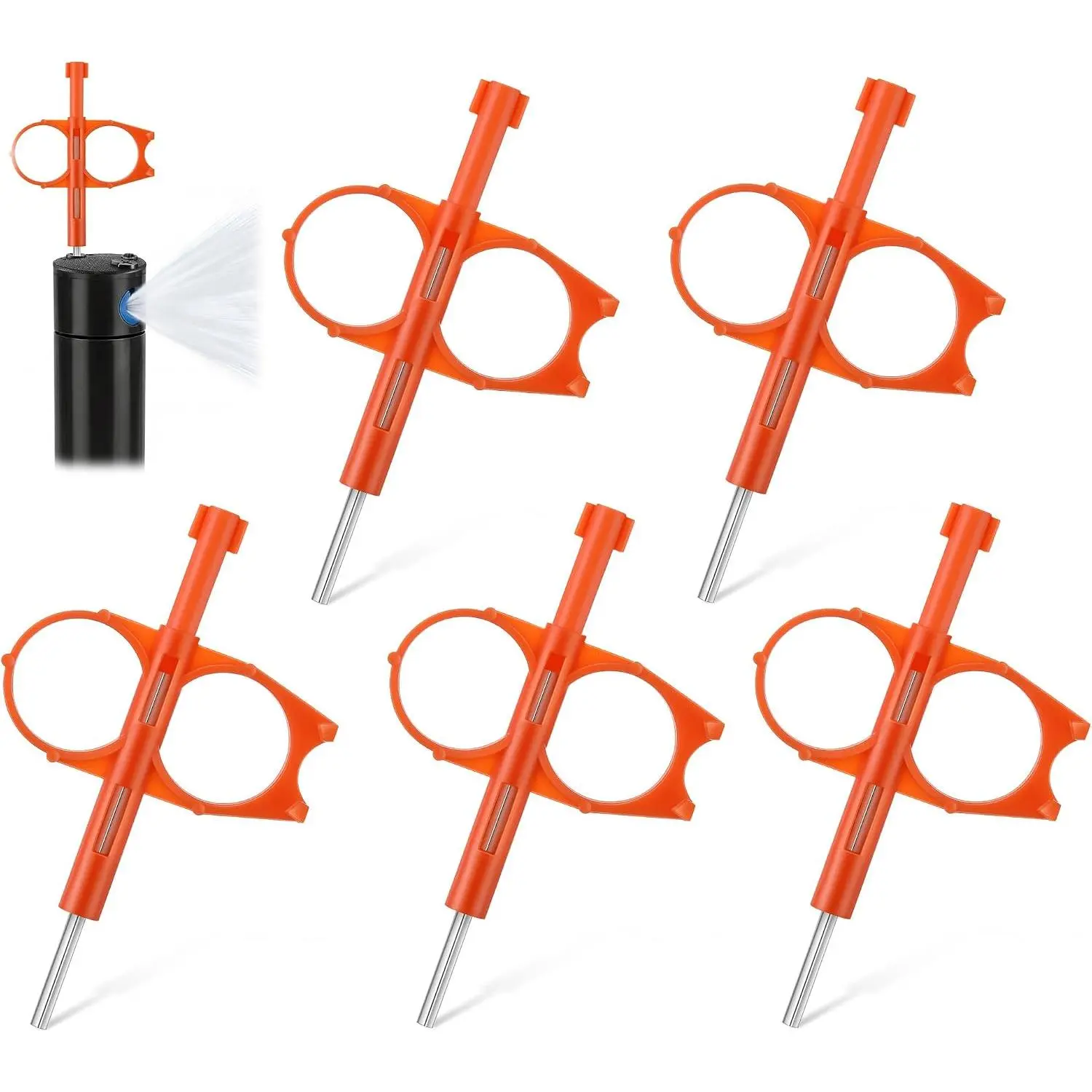 5 Pack Sprinkler Adjustment Tool Compatible with Hunter Rain Bird (Orange) | Rotor Key, Pull-Up Tool and , Arc and Radius Adjustment, Lawn Irrigation Maintenance