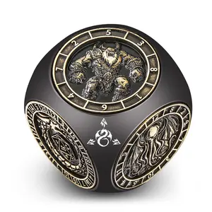 Dnd Fingertip Rotating Dice Set, Multi-Faced Game Dice, 7-In-1 Durable Metal Dice Set with 3D Patterns, Dragon Logo Gift Box, Role-Playing Board Games Accessories