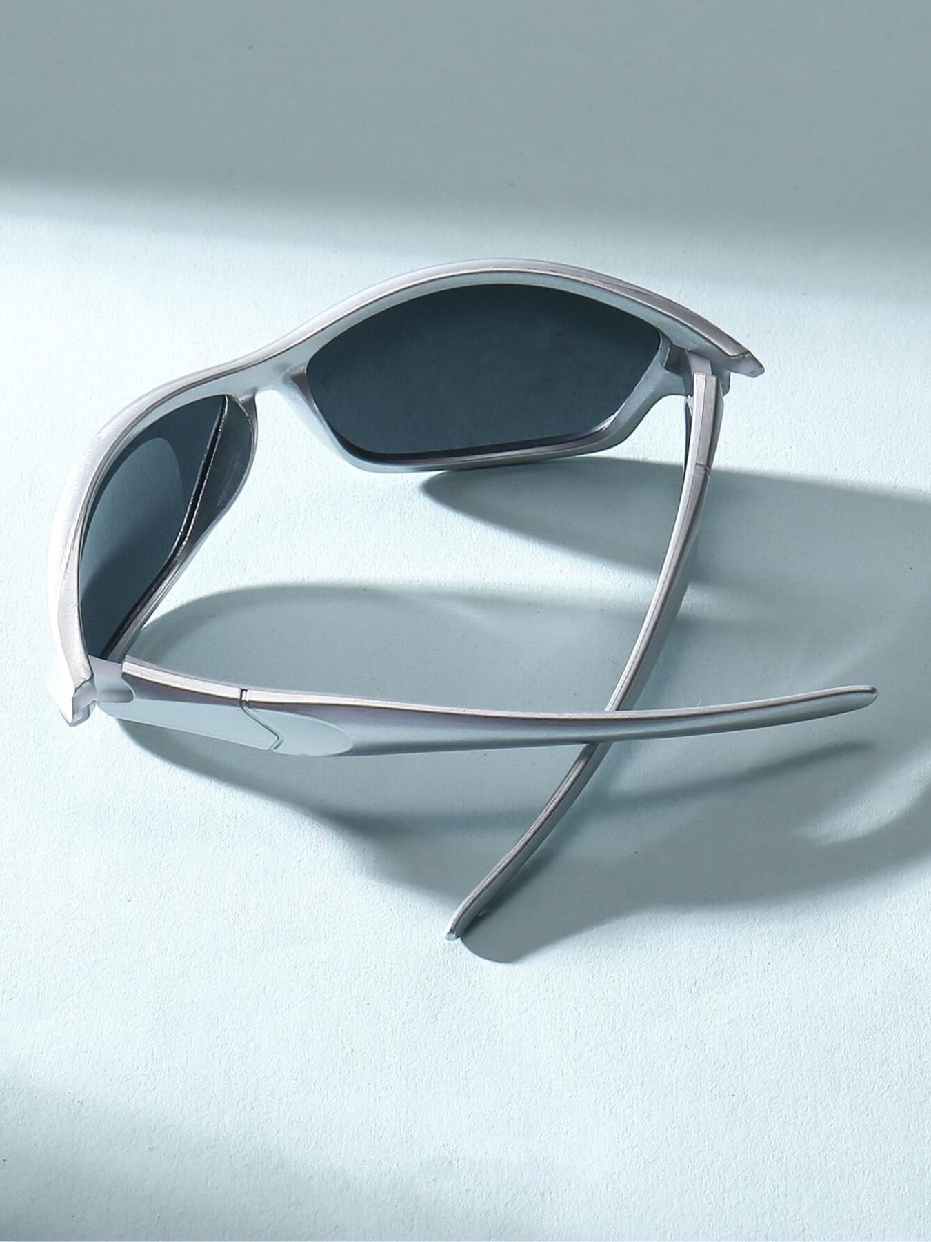 Unisex Vintage Y2k Style Sunglasses, Trendy Casual Sporty  Wrap Around Sunglasses for Everyday Use, Fashion Accessories for Outdoor Activities, Lightweight Durable Sunglasses