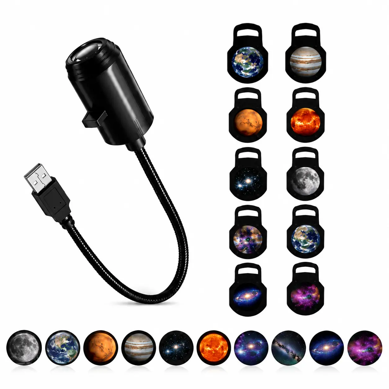 Starpiece USB Starry Projector Night Light, Small Desk Lamp (10pcs), Creative Bedroom Decor Gift for Kids
