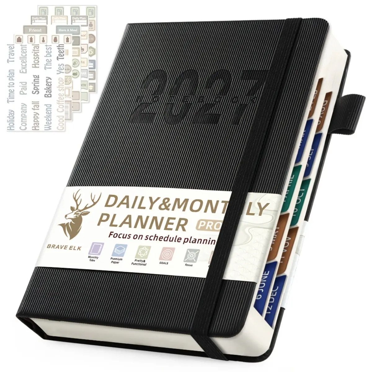2027 Planner Notebook, 365 Day 400 Page Calendar Journal with 5 Schedule Stickers, Weekly and Monthly Planning Pages for Time Management, Self Discipline and Daily Organization, Ideal for Students, Adults, Office Use and Gift