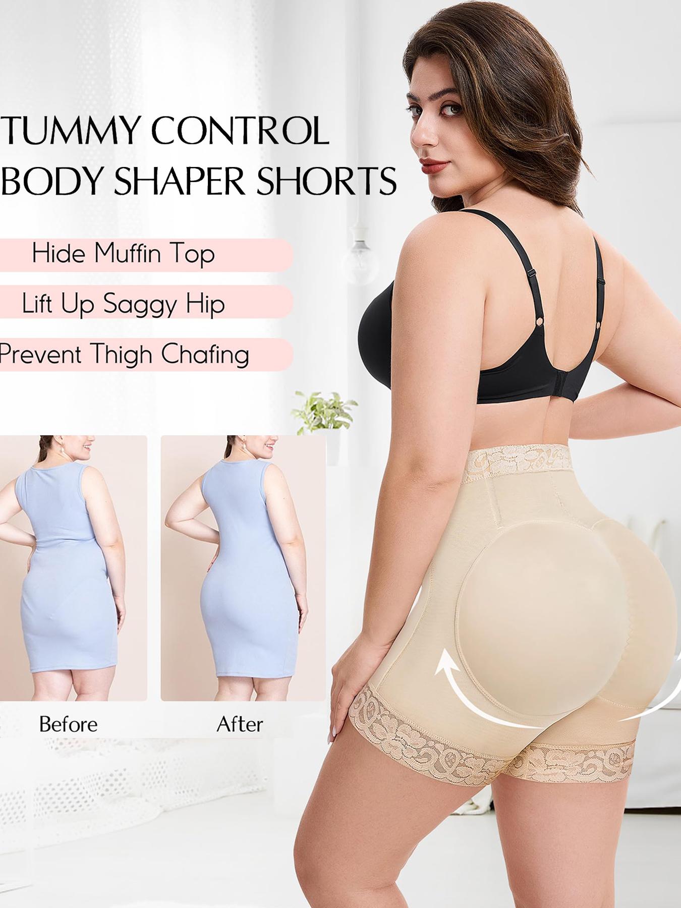 Women's High Waist Lace Trim Shapewear Shorts, Tummy Control Butt Lifting Shapewear Bottoms, High Stretch Shaper for Daily Wear
