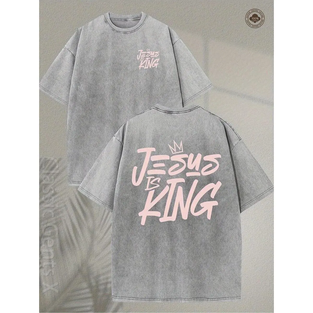 Summer Tops For Women, Jesus Is King Double Sided Washed Graphic Tee, Oversized Tshirts, Y2k Clothes, Christian Faith Shirt, Spring Outfits, Retro Str