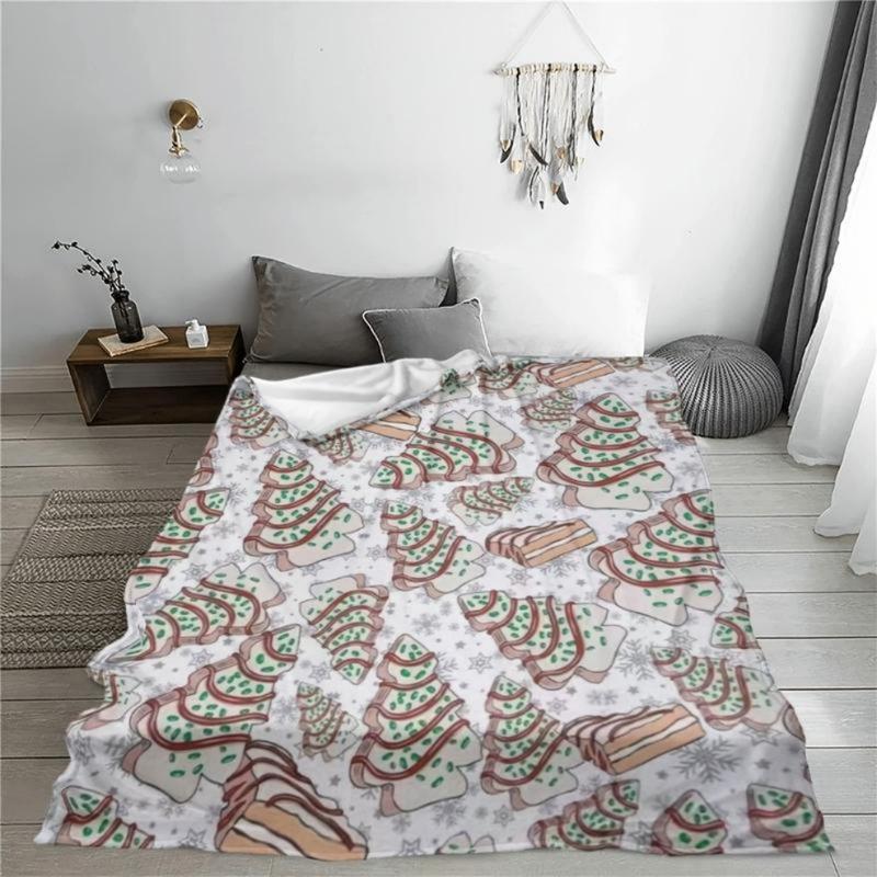 Soft All-Season Flannel Cozy Christmas Tree Cake-Shaped Throw Blanket - Perfect Gift For Sofa, Bed, And Travel