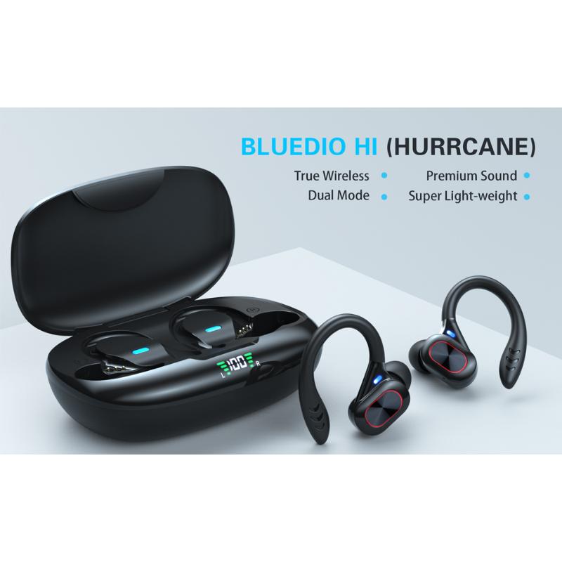 Earbuds Wireless Bluetooth Headphones, with Mic, True in-Ear Noise Cancelling, IPX65 Waterproof, LED Display Touch Control, for Sport/Work- Black