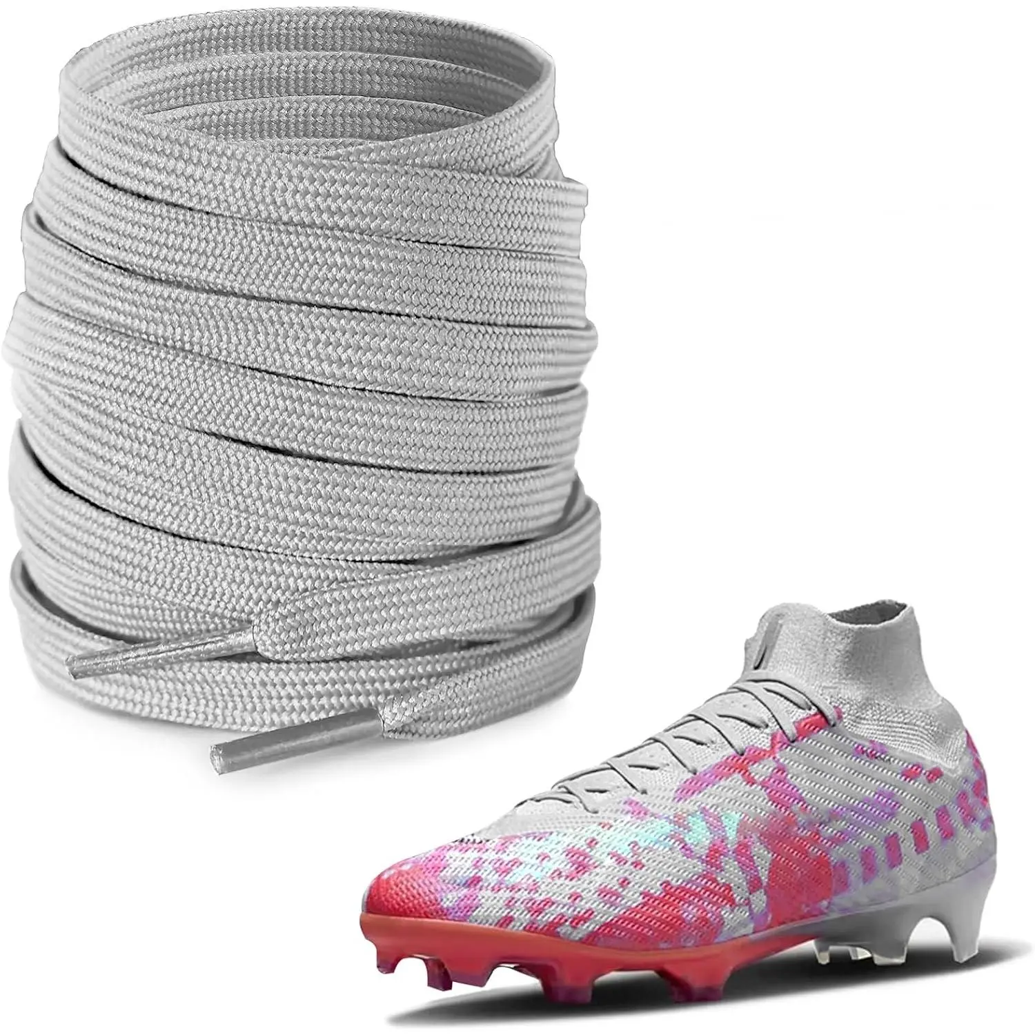 6mm Soccer Shoelaces for Mercurial/Phantom Shoes, 1/4'' Thin Flat Cleat Shoe Laces  Strings for Football