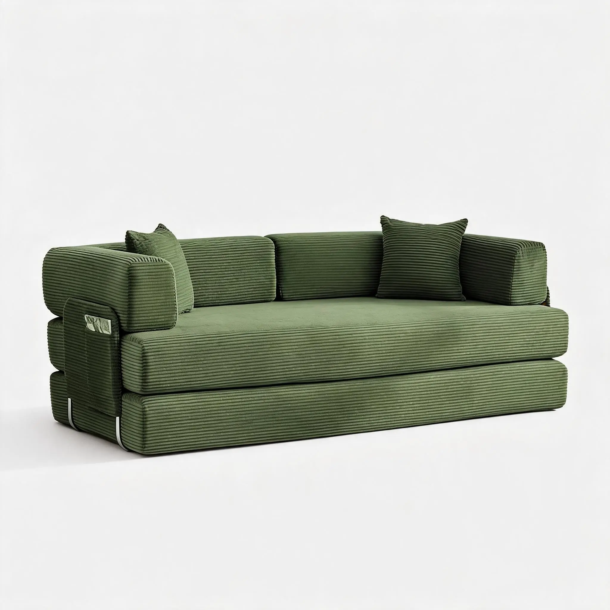 5-in-1 Rectangular Modular Corduroy Sofa Bed - 78.8" Multi-Seat Sleeper, Sturdy Frame, No Assembly Needed, Multi-Functional Futon for Small Spaces, Living Room Furniture