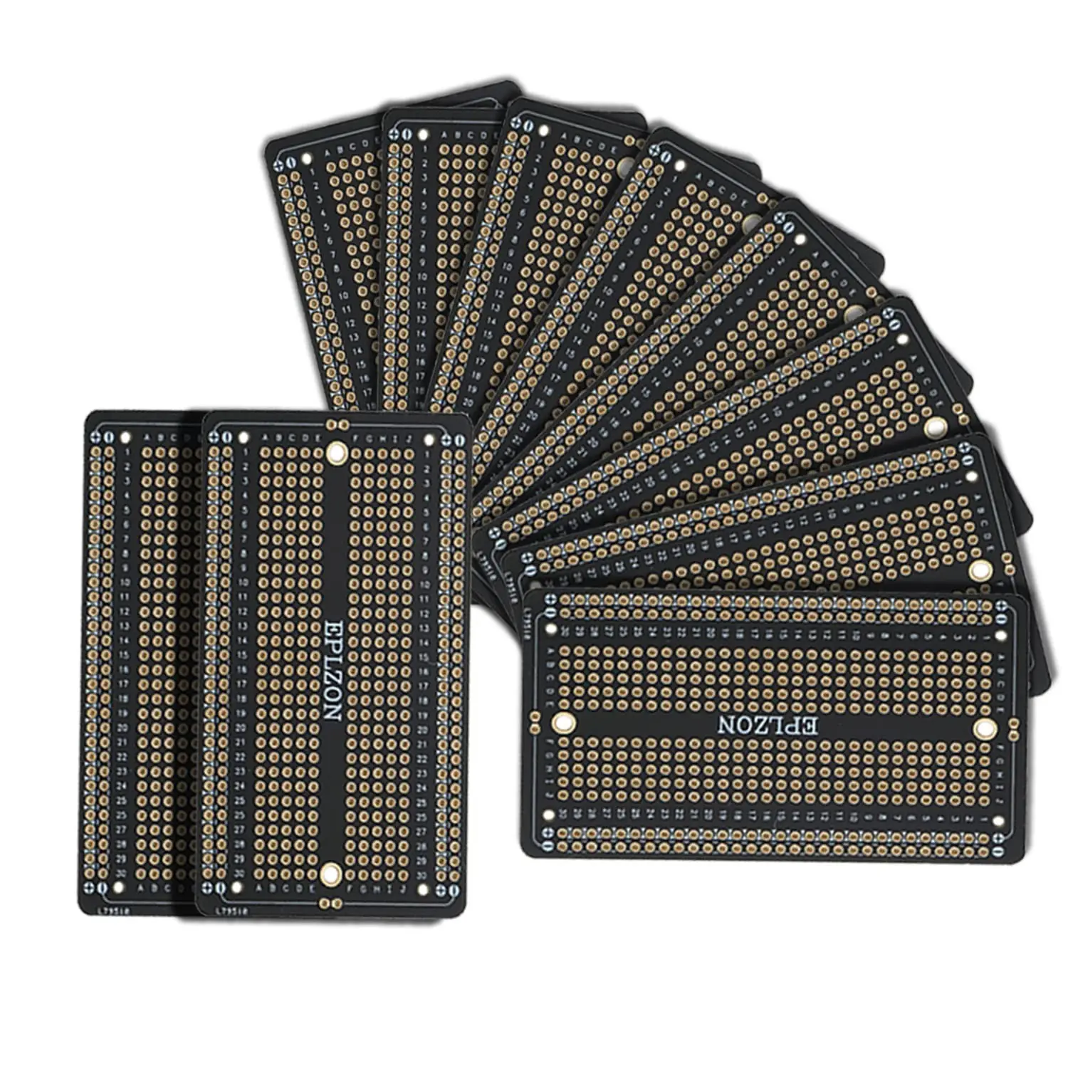 10 Pcs Solderable Breadboard PCB Board Gold-Plated for DIY Electronics Soldering Projects 3.5"x2.05" Black
