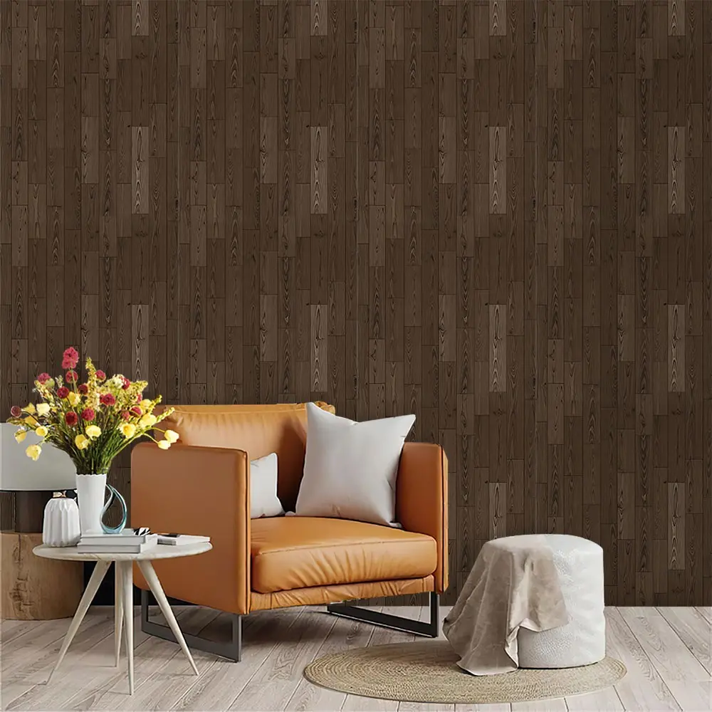Deep Wood Grain Wallpaper, PVC Material, Mould-Proof, Easy Peel & Stick, Ideal for Living Room, Kitchen, Bedroom, Wall Decor