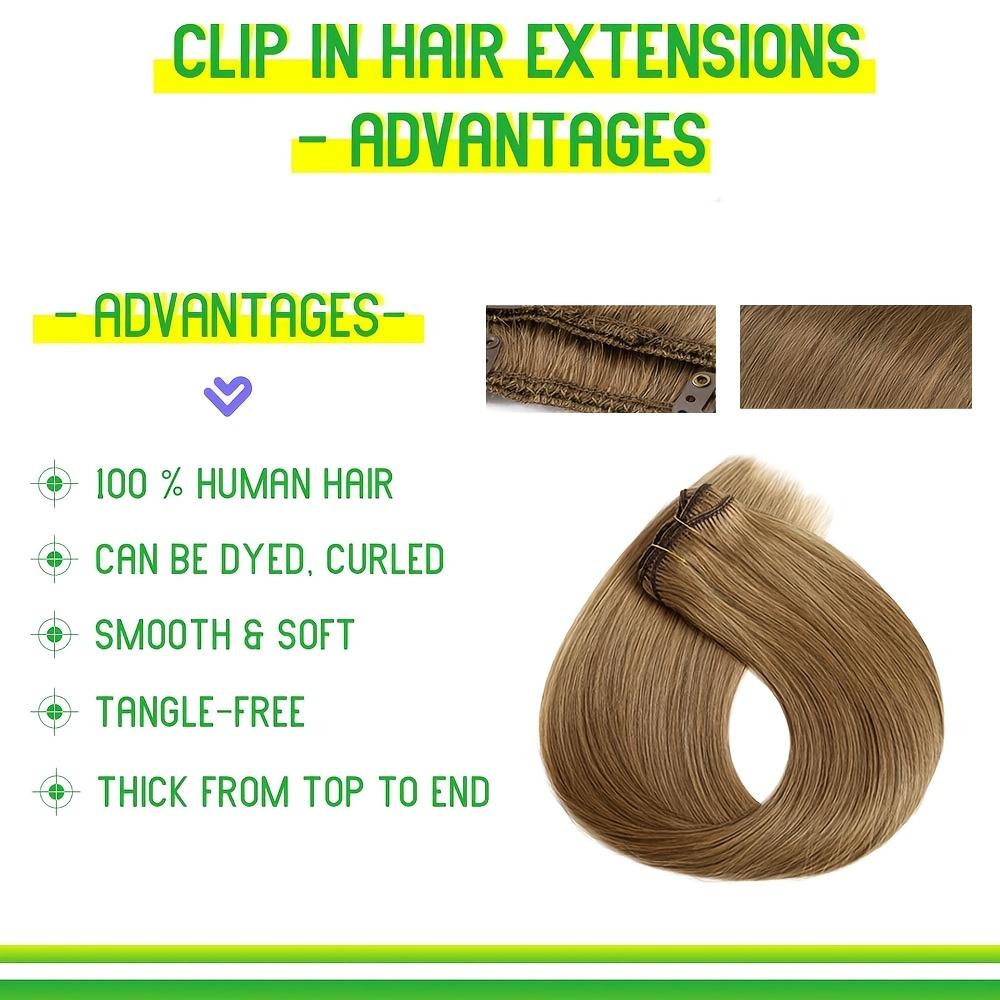 Hot Sell NEW Arrived 8pcs Clip In Hair Extensions Real Human Hair Clip In Human Hair Extensions Brazilian Remy Human Hair Clip On Hair Extensions 8pcs Per Set with 18Clips Double Weft # 8