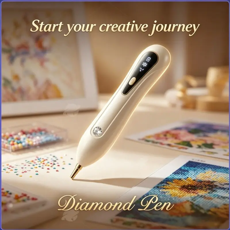 Electric Diamond Painting Pen, Wireless Diamond Art Vacuum Pen, Rechargeable Diamond Painting Tool, Adjustable Suction Mode, Adult and Kids Craft Kit