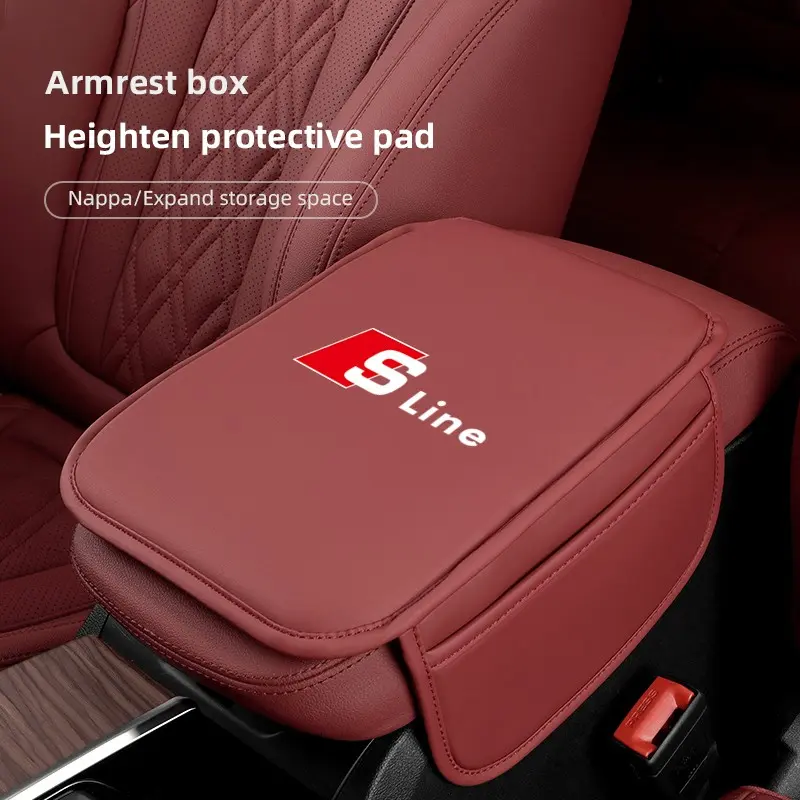 Car Armrest Mats Arm Rest Cushion Interior Accessories For Audi Q7 A8L A5 A6 A7 Q8 A4 SQ7 S4 S8 S6 S7 S5 S3 SQ5 e-tron Q5 Q3 Q6 SQ6 SQ8 Q4 SQ2 A3 TTS Q2 A8 S1 A1 Quattro Car Interior Accessory