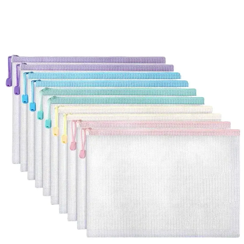 📁 A4 Waterproof Zippered Mesh File Folder｜Portable Document Organizer Pouch for School, Classroom, Office & Travel Storage