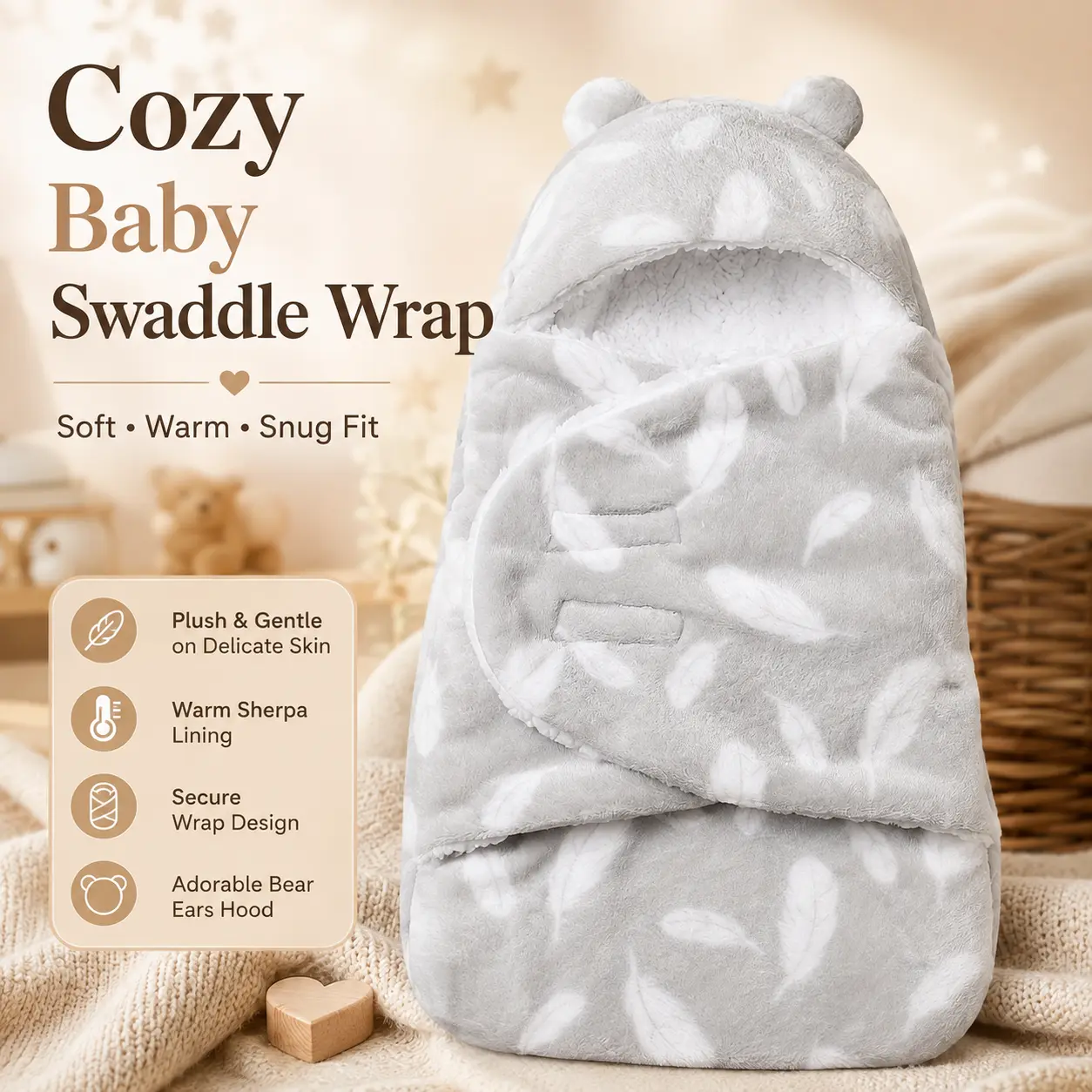 1pc Baby Swaddle Newborn Blanket Flannel Spring Autumn Outing Comfortable Soft Dual-Use Blanket Swaddle Baby Supplies