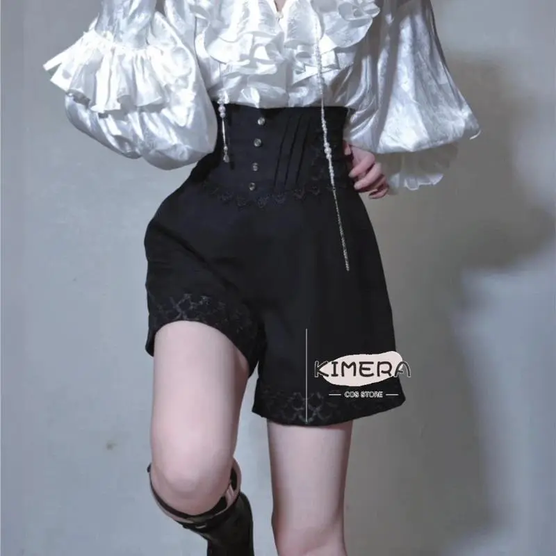 Kimera Store Unisex Gothic Dark Lolita Ouji Lolita Shorts Pants Petite Friendly Unique Design Vintage Clothing Court Jirai kei