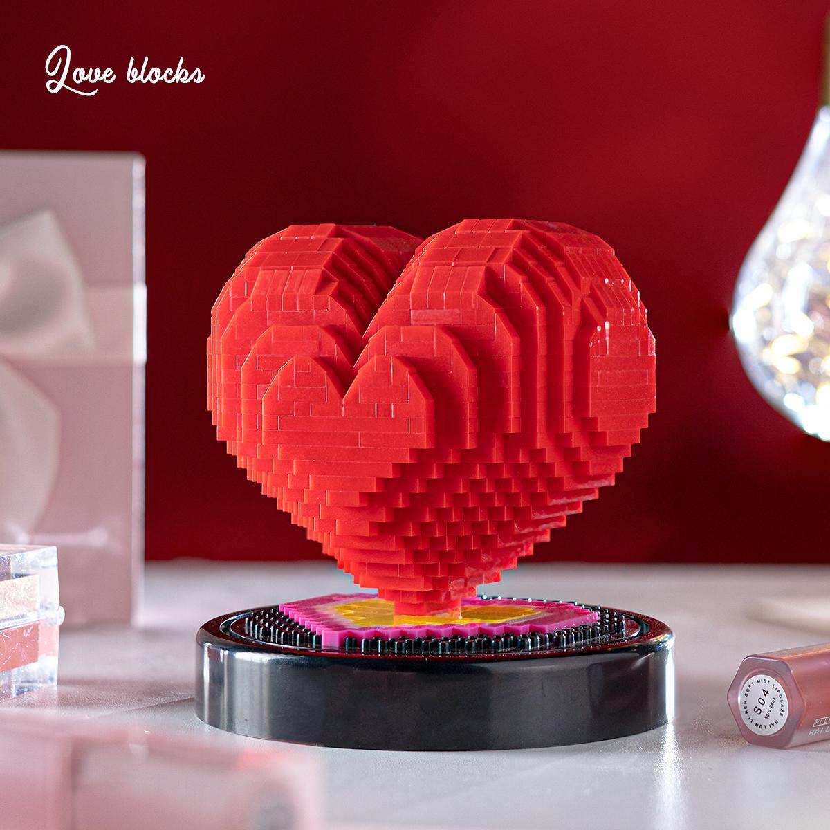 Creative Heart Shaped Building Blocks, 778pcs/box DIY Assembly Building Blocks, Desktop Ornament, Gift for Couple, Birthday Gift