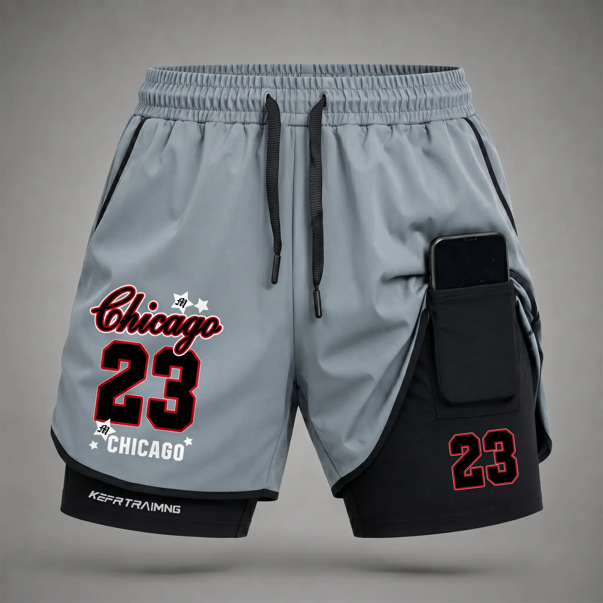 Men's 2-in-1 Active Athletic Shorts - Basketball Graphic Print, Regular Fit, Quick-Dry, Compression Liner, Phone Pocket for Gym, Running, Casual Athletic, Drawstring, Elastic Sporty, Fitness Workout Shorts, Drawstring Sports Shorts