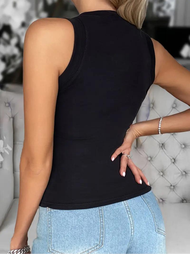 Women's Leopard Print Sequins Crop Tank Top, Casual Soft Sleeveless Round Neck Top for Daily Wear, Ladies Clothes for All Seasons, Casual Fashion Sleeveless Womenswear, Summer Tops