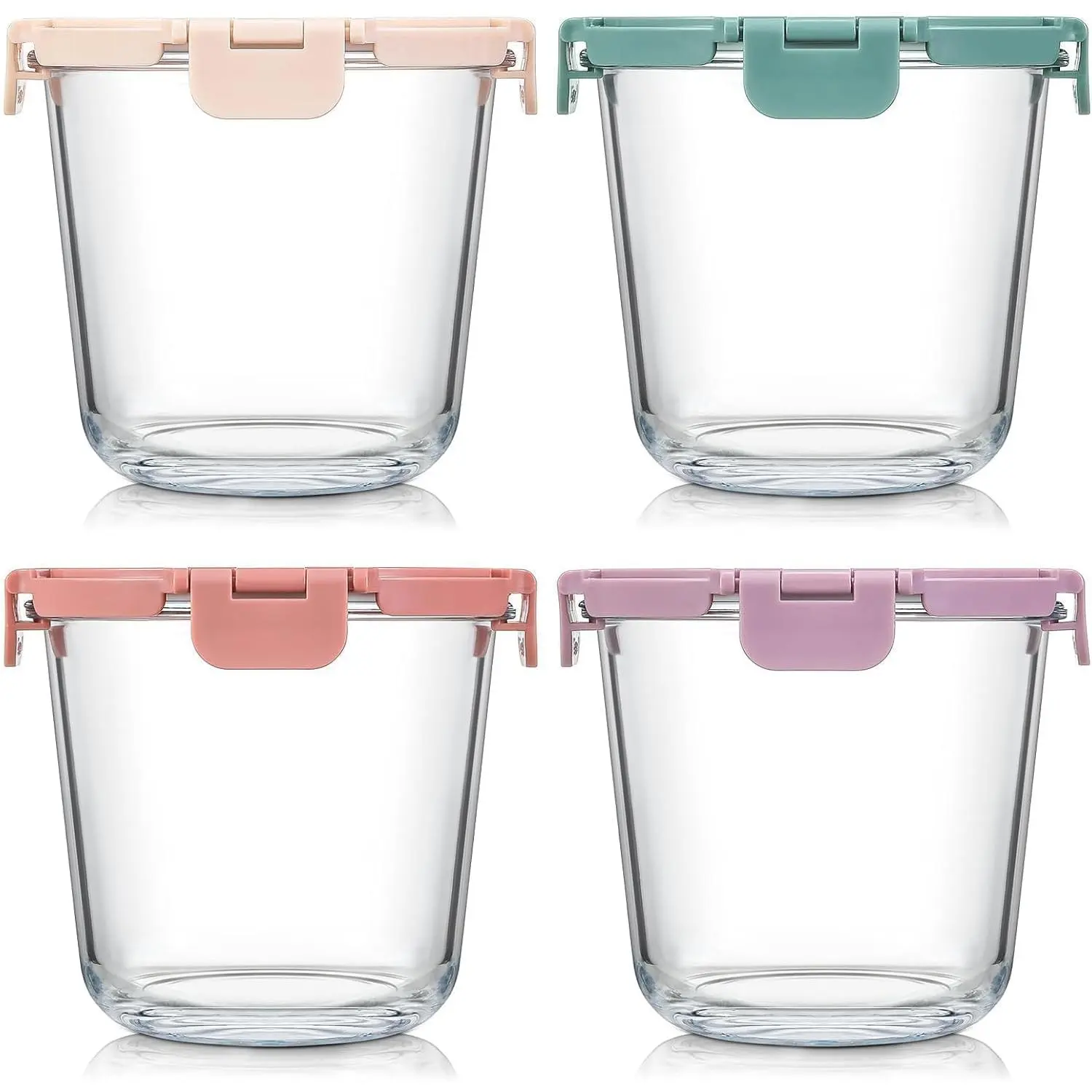 [UPGRADED LID] 6 Sets 3 Cup/24oz Borosilicate Glass Meal Prep Containers with ,  Storage Bowl Jars for Soup Leftover Meal Lunch Oats Fruit Deli Salads - Microwave, Oven, Freezer Safe -