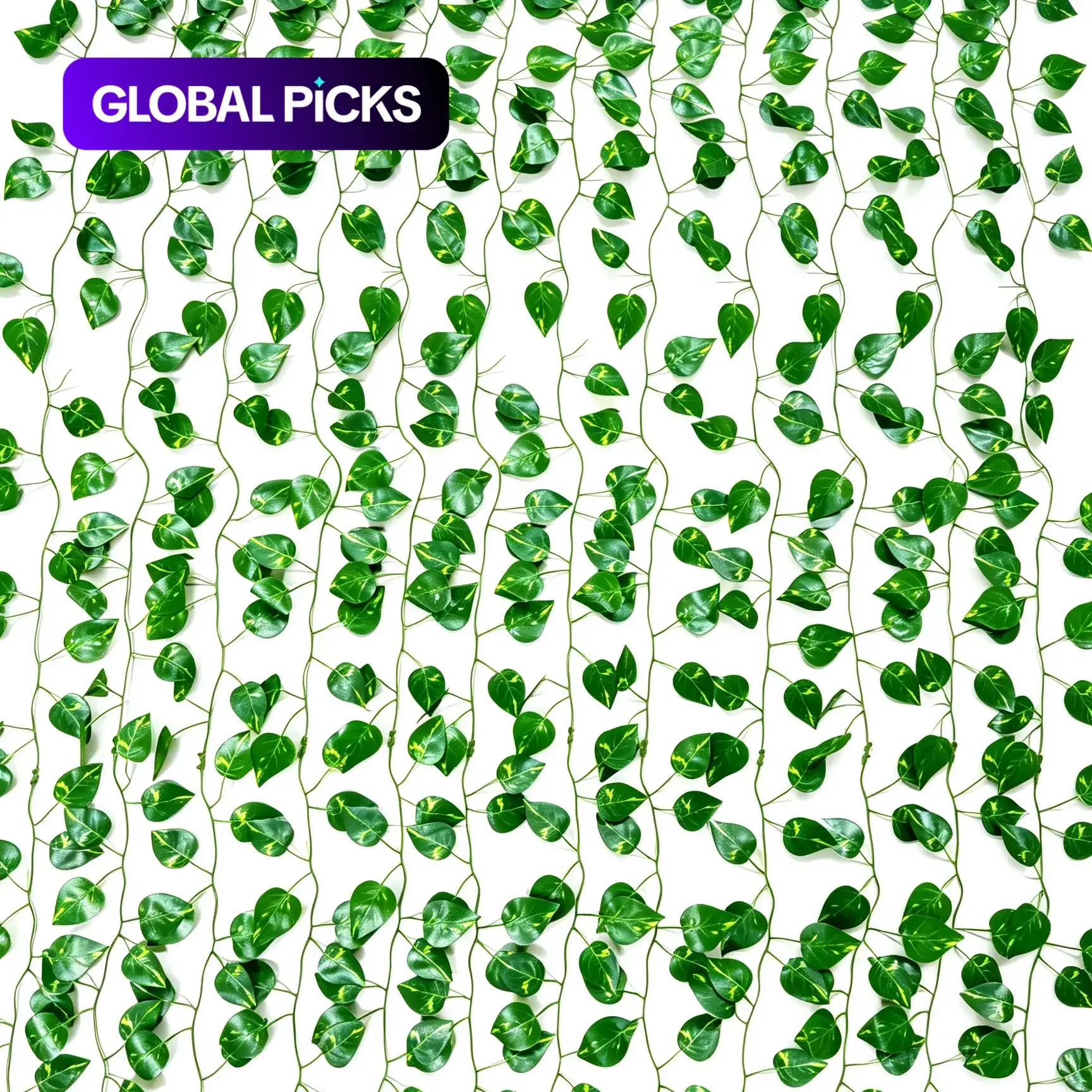 Artificial Ivy Vine, Artificial Plant Vines, 12 pcs/set Fake Ivy Leaf Garland, Decorative Hanging Ivy Plants for Room, Garden, Office and Wedding Wall Decor, Home Garden Decoration, Suitable for Indoor and Outdoor Use, Fake Greenery #GLOBAL PICKS