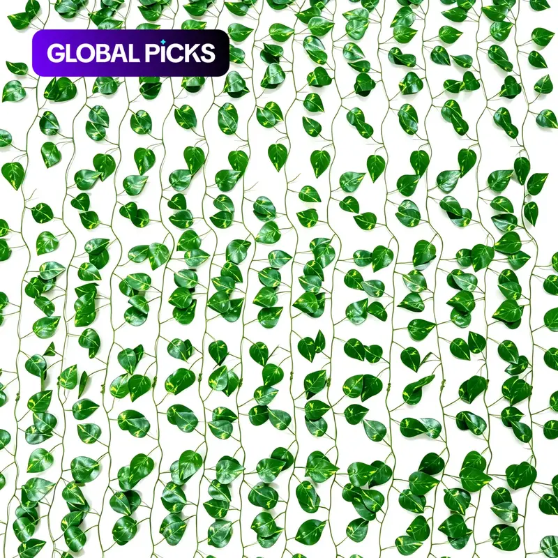 Artificial Ivy Vine, 12 pcs/set Fake Ivy Leaf Garland, Decorative Hanging Ivy Plants for Room, Garden, Office and Wedding Wall Decor, Home Garden Decoration, Suitable for Indoor and Outdoor Use, Faux Greenery, Fake Greenery #GLOBAL PICKS