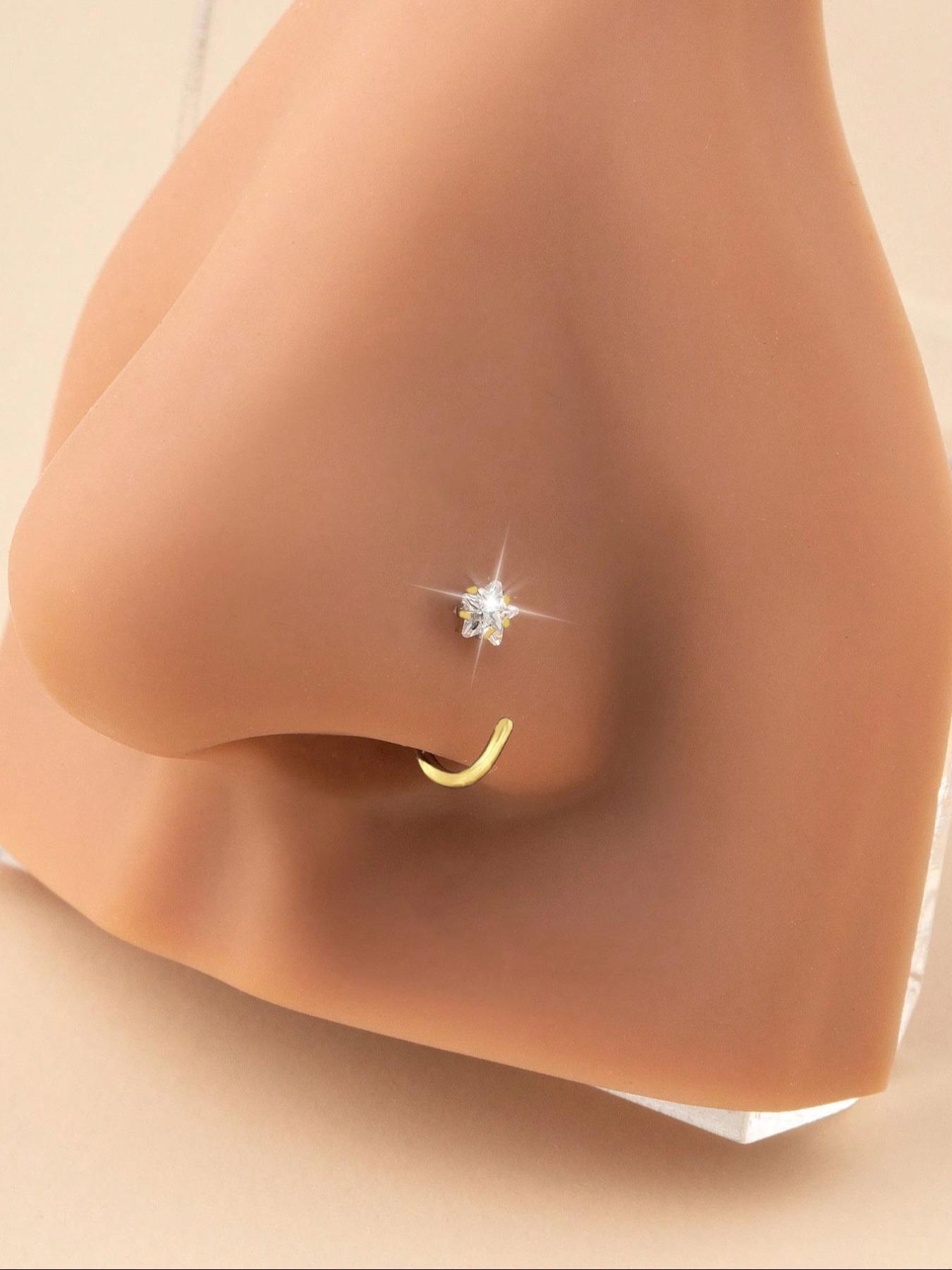 C-shaped Nose Ring, Stainless Steel Nose Ring, Fashionable Body Jewelry for Women & Men, Trendy All-match & Exquisite Jewelry for Birthday Gift, Nose Piercing Jewelry