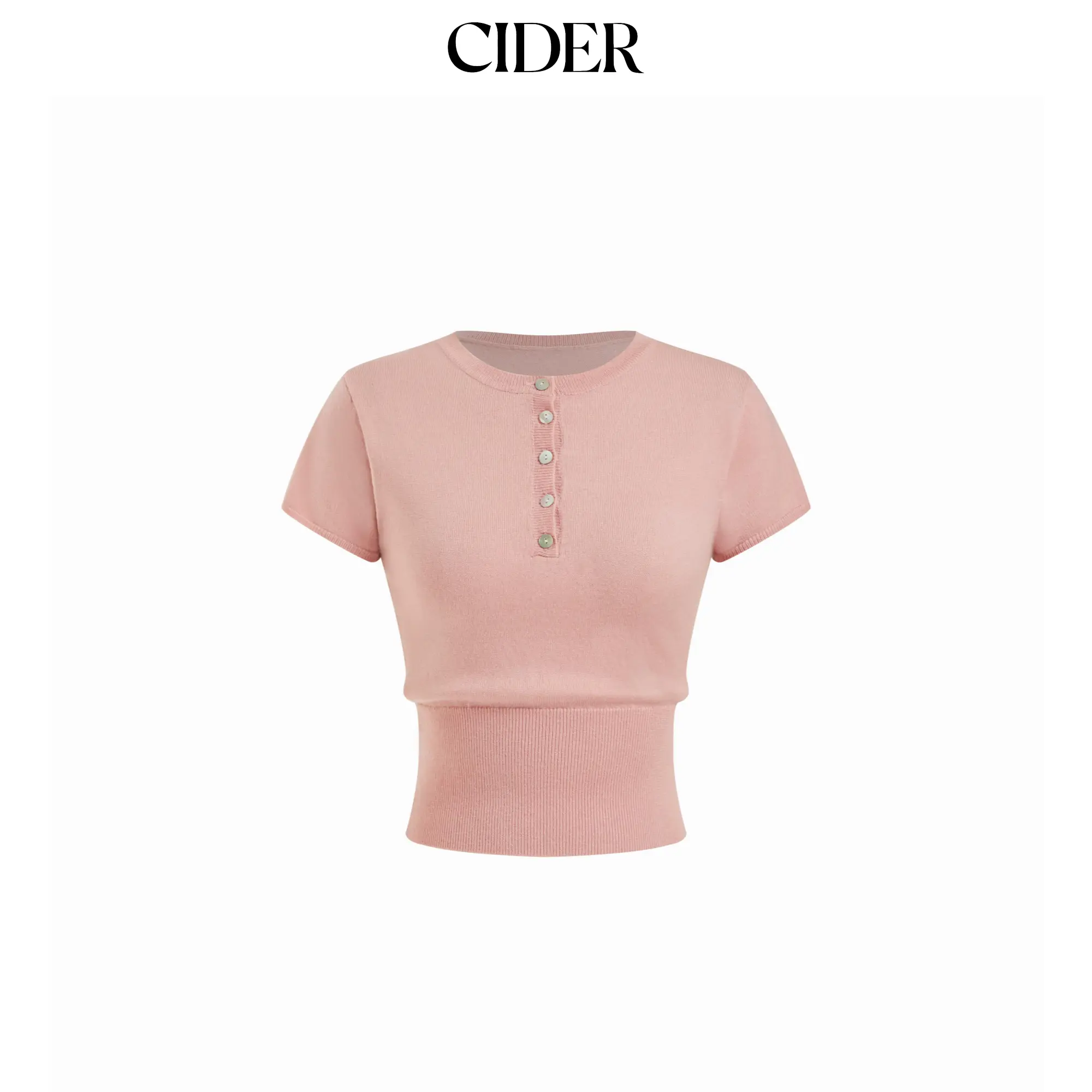 Cider Knit Round Neckline Short Sleeve Top SummerWins SummerFinds