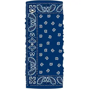 CoolNet UV Neck Gaiter, UPF 50 Sun Protection, Breathable, Versatile, Quick Dry Face Mask, Black & Blue, Adult Size