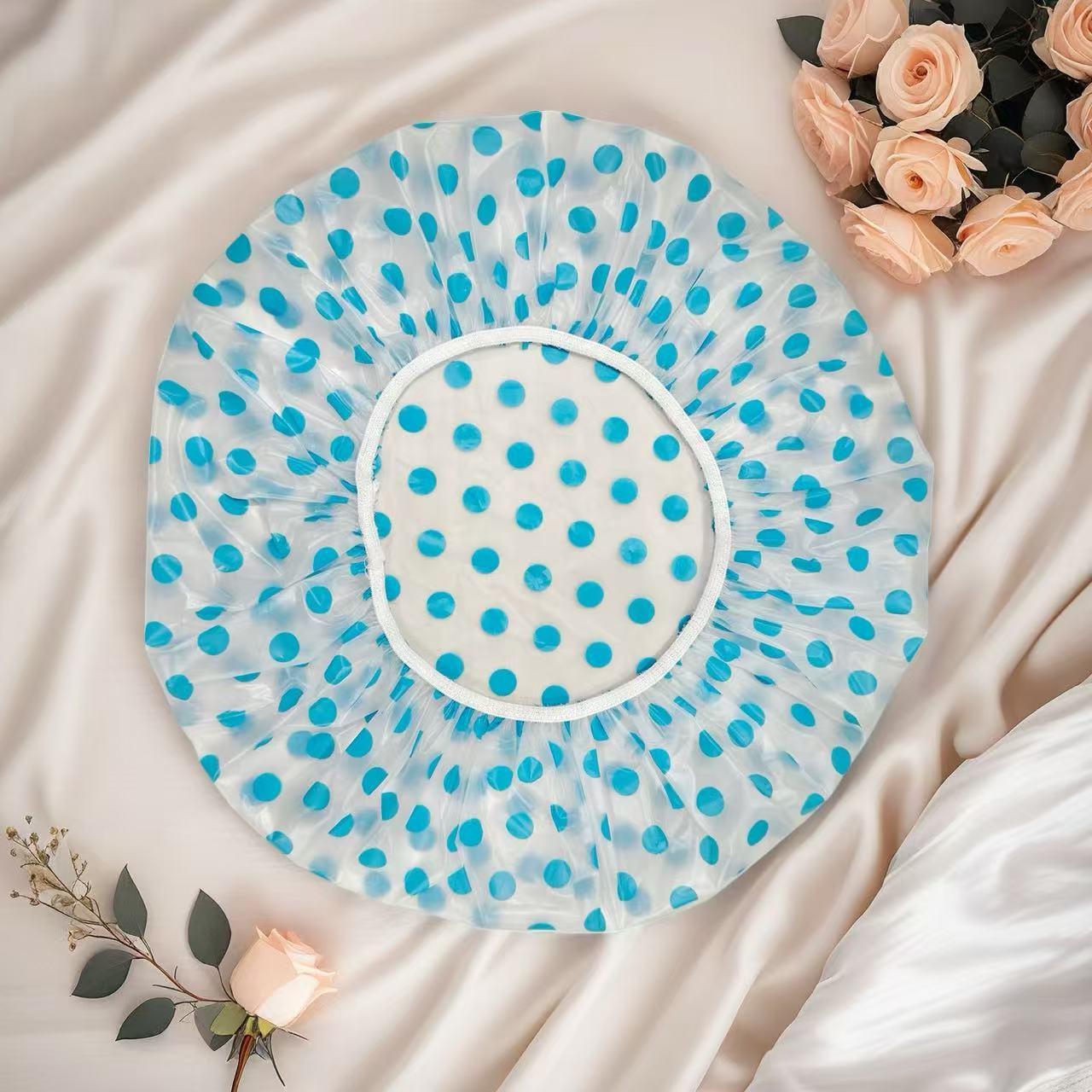 Cute Cherry Print PE Shower Cap, Waterproof Reusable Hair Cap for Shower, Hair Treatme