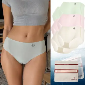monkey730 2-Pack Women’s Seamless No Show Underwear, Ultra-Thin Breathable Panties for Leggings & Yoga Pants, Quick-Dry Workout Briefs, No VPL, No Ride Up, Soft Silk Gusset， Machine Washable, everyday sport
