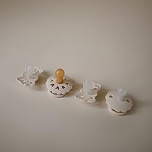 Baby's First Pacifier​ Set| Floral Heart 4-Pack| Made in Denmark| BPA-Free (Blush, 0-6 Months)