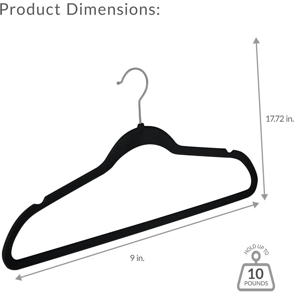 10 Super Slim Velvet Huggable Hangers in Black