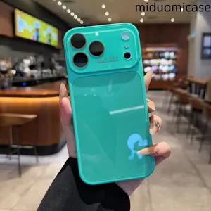 Luxury Liquid Silicone Crystal texture mobile phone case, skin-feeling solid color mobile phone case suitable for iPhone17 pro max/16/15/14/13 series, solid color mobile phone protective cover