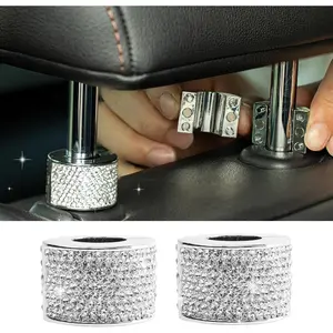 2 count   Headrest Collars, Rhinestone   Rest Collars Rings Decor, Bling  Accessories for Women, Interior Decor  SUV  (White)