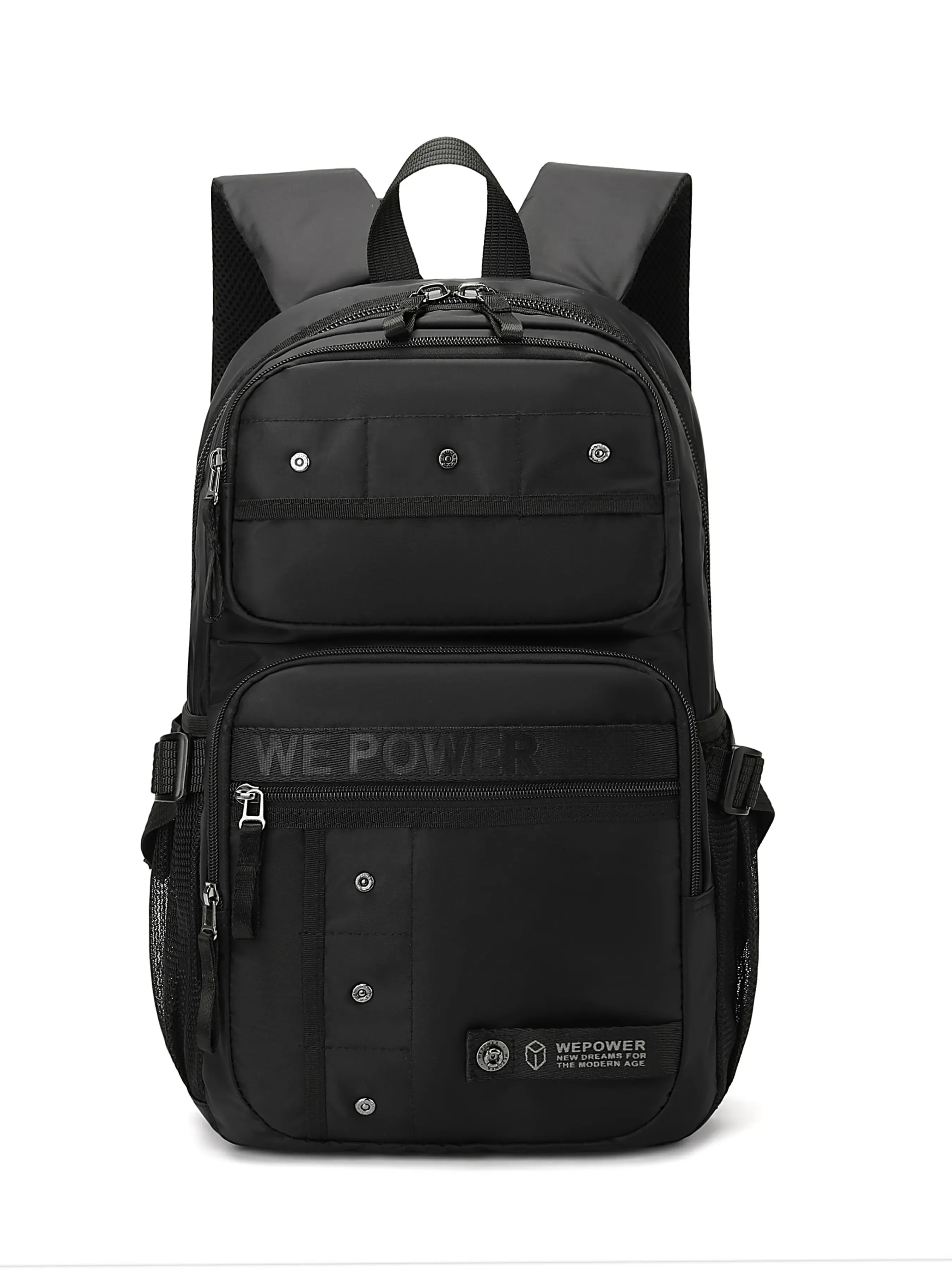 Men's Workwear Style Multi-Functional Backpack, Multiple Pockets, Side Mesh Bag, Load Relief Straps, Casual School Travel Backpack