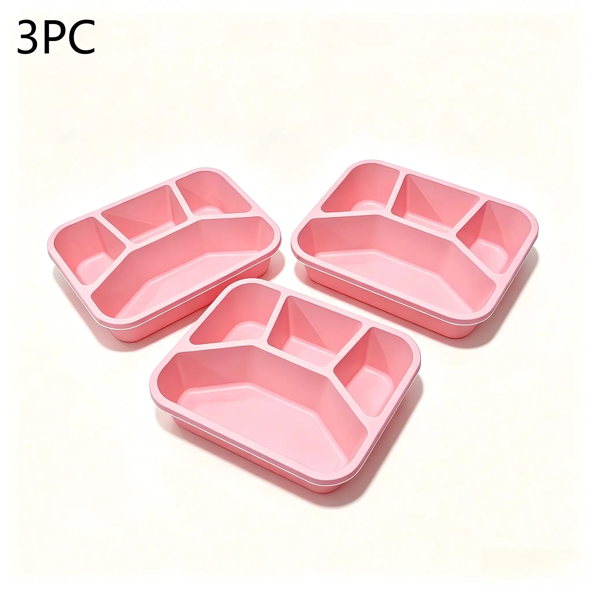 4-Compartment Lunch Box Set, High-Quality Plastic, Transparent Lid, Dishwasher & Microwave Safe, Leak-Proof, Reusable, Food Grade Material, Compartment Bento Boxes