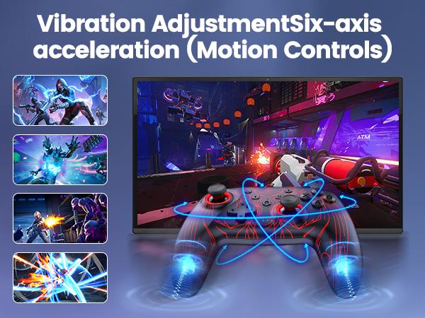 Wireless PC Controller, 1000Hz Polling Rate, Hall Effect Joysticks & Triggers, Controller for PC/Switch 2/Switch/Android/IOS, 1000mAh Battery, with 7 Light Modes/Paddle/Turbo/Motion/Charging Dock