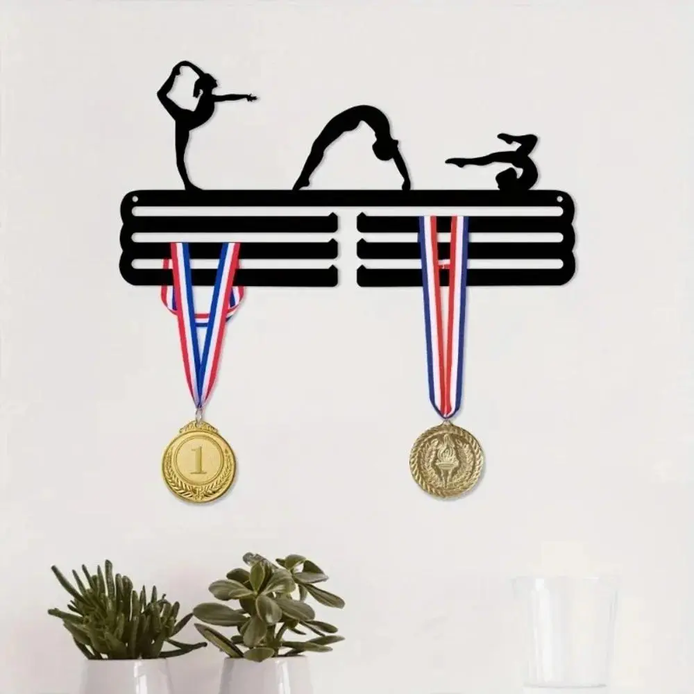Premium Metal Medal Display Rack, Wall Mount Gymnastics Medal Holder for Athletes, Sturdy Iron Decor Storage Organizer