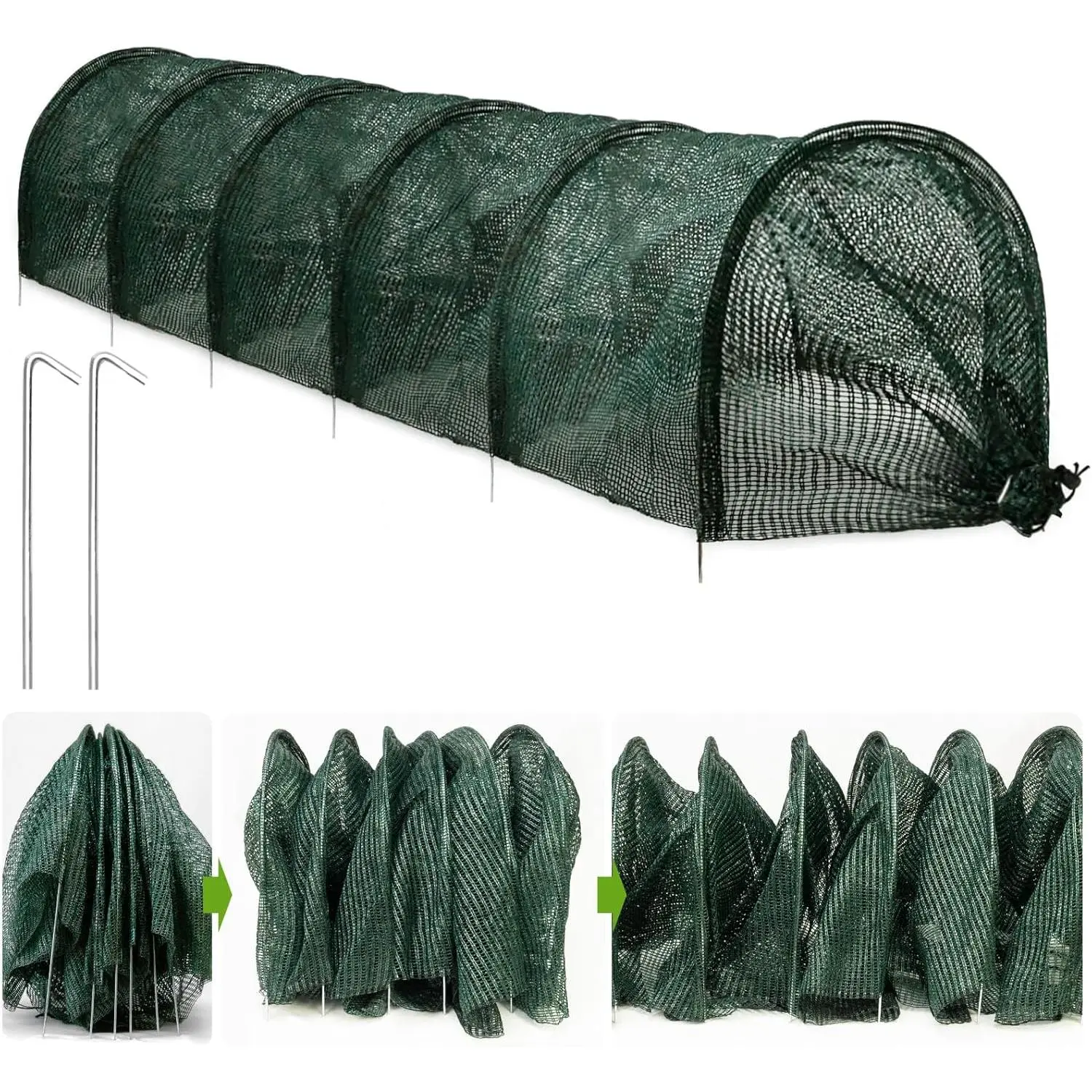 2 in 1 Portable Greenhouse Protection from Sun Heat,Garden Tunnel Shade Net Cover with Quick-Release Technology,Row Covers Vegetables Plant Cover from Sun (Pack 1)