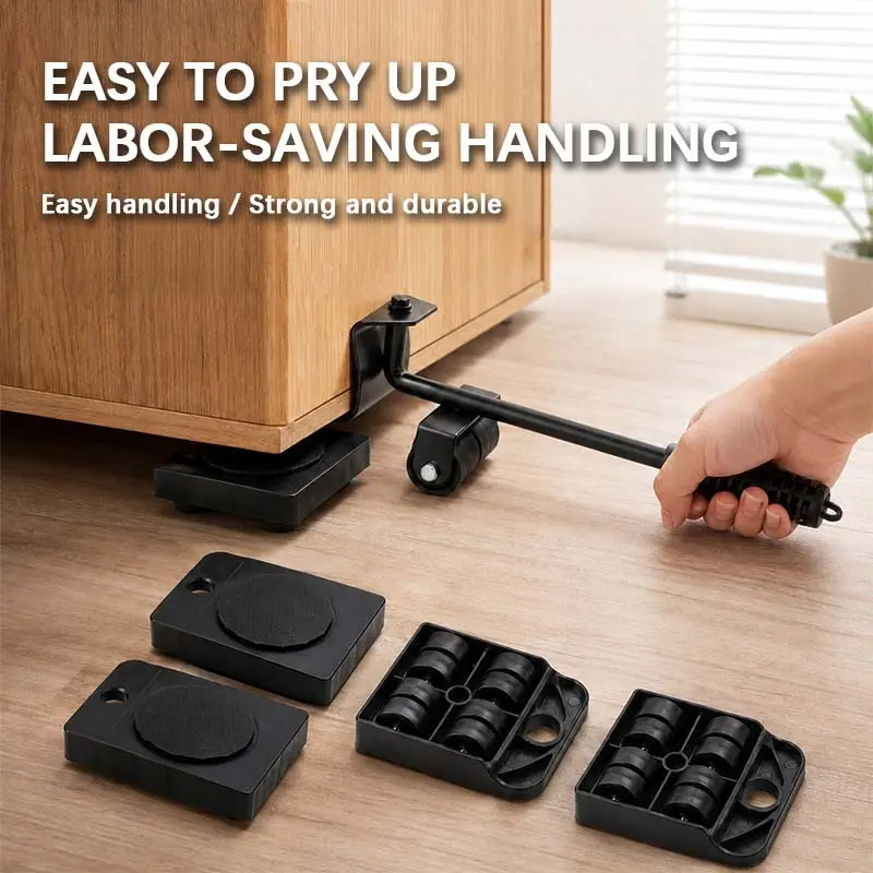 5-Piece Furniture Moving Tool Set, Sofa Cabinet Refrigerator Mover, Easy Home Relocation Aid, Comfortable Transportation Solution