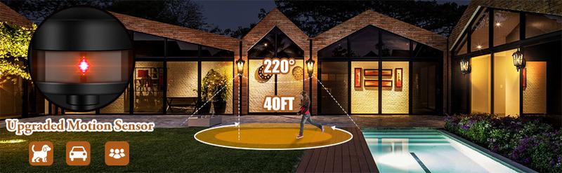 2-Pack Motion Sensor Outdoor Wall Lights, Dusk to Dawn Porch Lights Wall Mount, Waterproof Exterior Light Fixtures Sconces Lighting, Black Wall Lanterns Outside Lights for House Garage Front Door