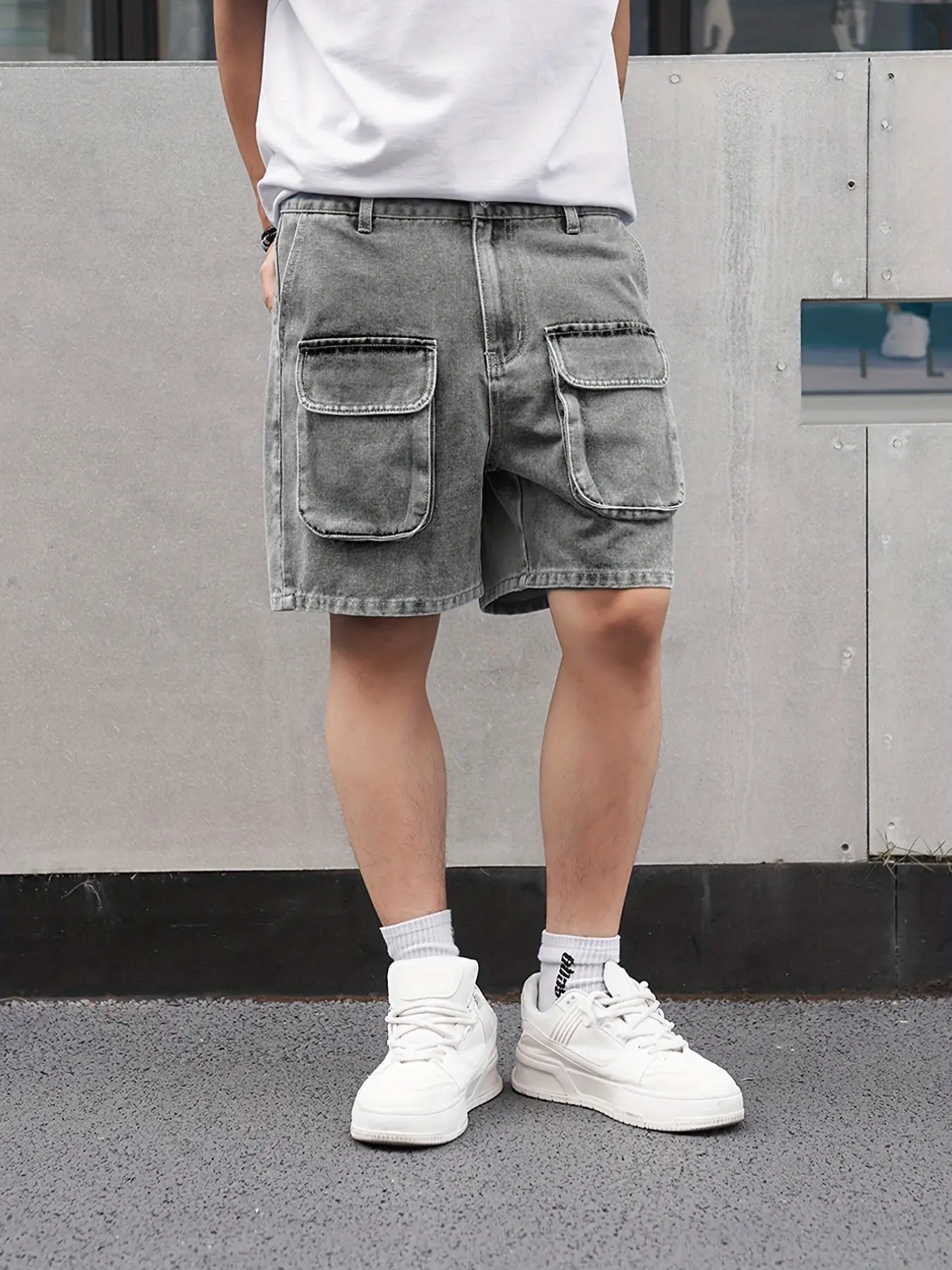 Summer Men's Loose Fit Jeans Shorts, Classic, Large Pockets, Casual Style, Comfortable Breathable Denim Short Pants for Daily Wear