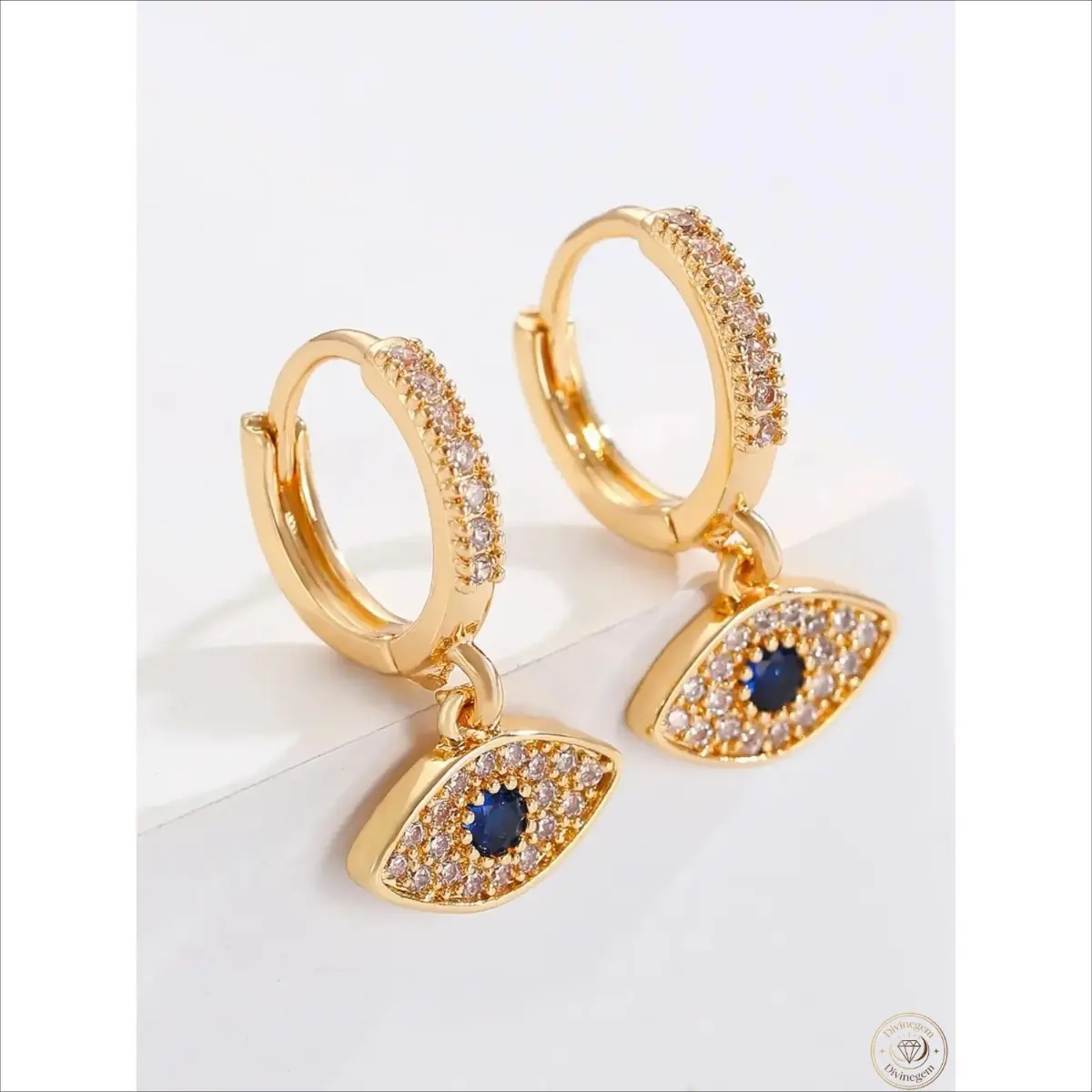Women’s Evil Eye Huggie Hoop Earrings, Sparkling Cubic Zirconia Inlaid Copper Dangle Charms,Elegant Protective Charm, Trendy Drop Fashion Jewelry For Daily Outfits, Party Occasions And Casual Styling