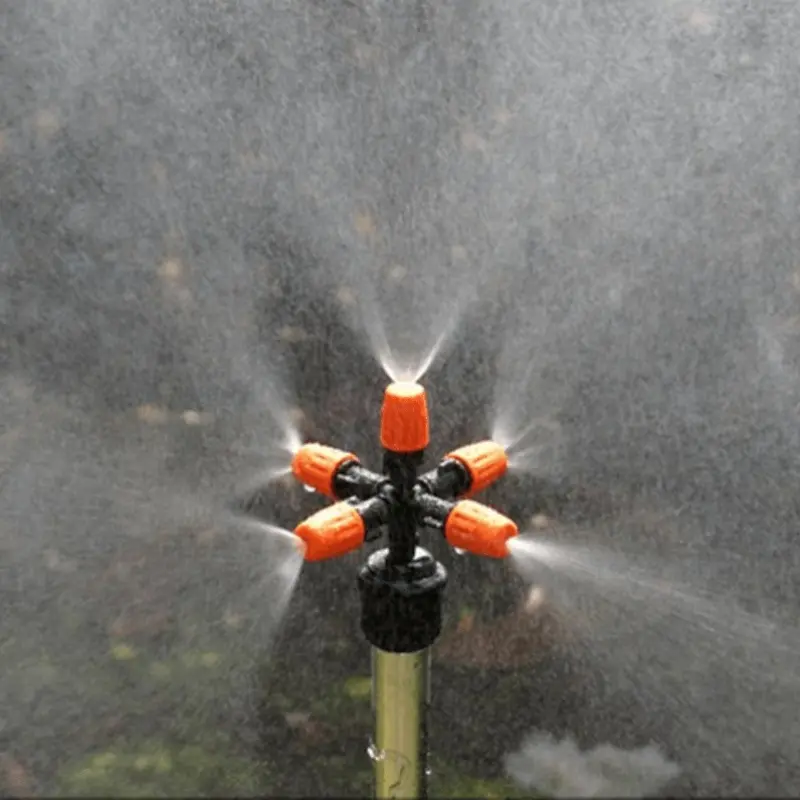 Cross-shaped five-way atomizing nozzle, greenhouse gardening flower watering spray cooling hanging dust removal micro-sprinkler