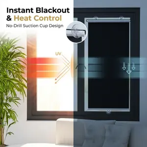 Wall-Mounted Sun Roller Blinds, Full Light Blocker, Adjustable Window Shades, Heat Insulation, UV Protection, Temporary Privacy Curtain