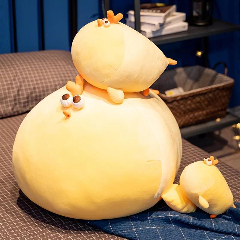 Kawaii Chubby Chicken Plush Toy Soft Plush Stuffed Animal Yellow Chicken Pillow Room Sofa Cushion Decoration Birthday Gift
