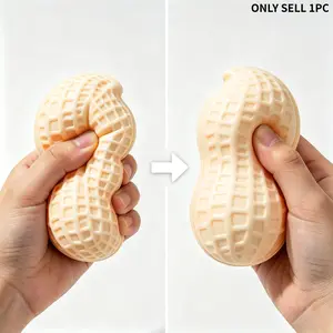Cream Peanut Stress Ball Fast Rebound Crunchy ASMR Fidget Toy Sensory Stress Relief Desk Toy for Kids Adults