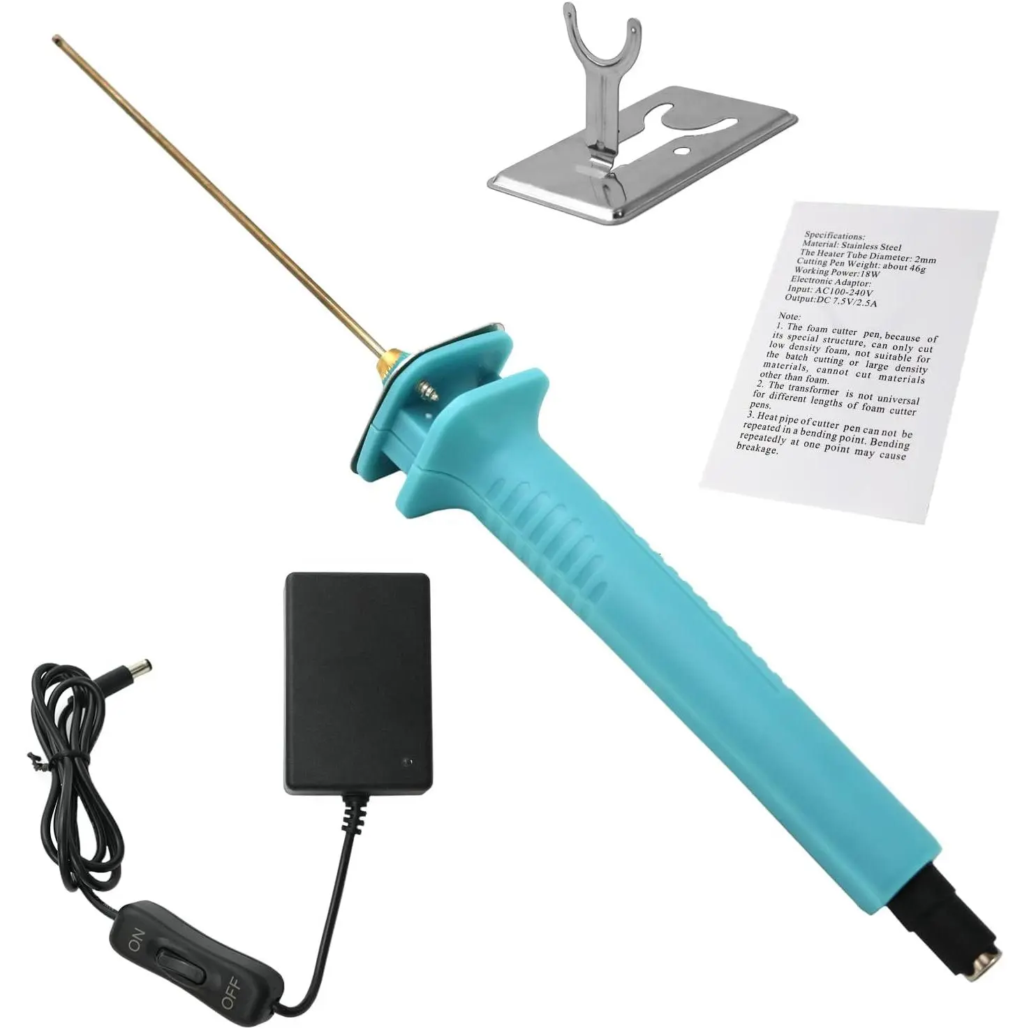 Electric Hot Wire  Pen 10CM  Board  with Stand 18W Hot  Styrofoam  Pen with Adaptor   Tool for White Safe Styrofoam,Arts,