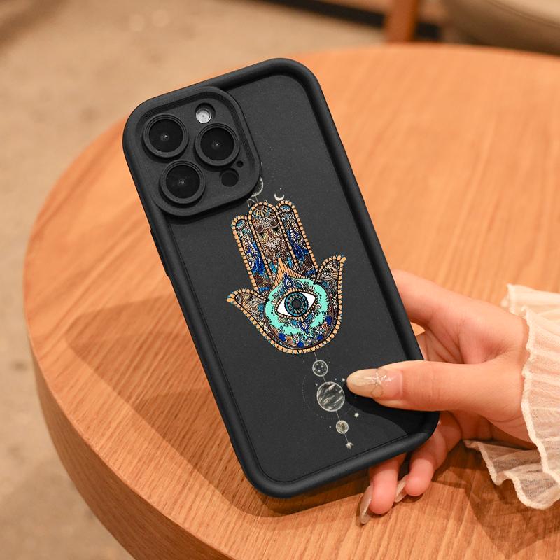 Hamsa Hand with Evil - Eye and Celestial Elements Design for iPhone17/17PROMAX/17PRO/16/15/14/13/12/GALAXYS21/S22/S23/S24 Celestial Eye Layered Phone Case customized trends Cool trend BOBOJT641001