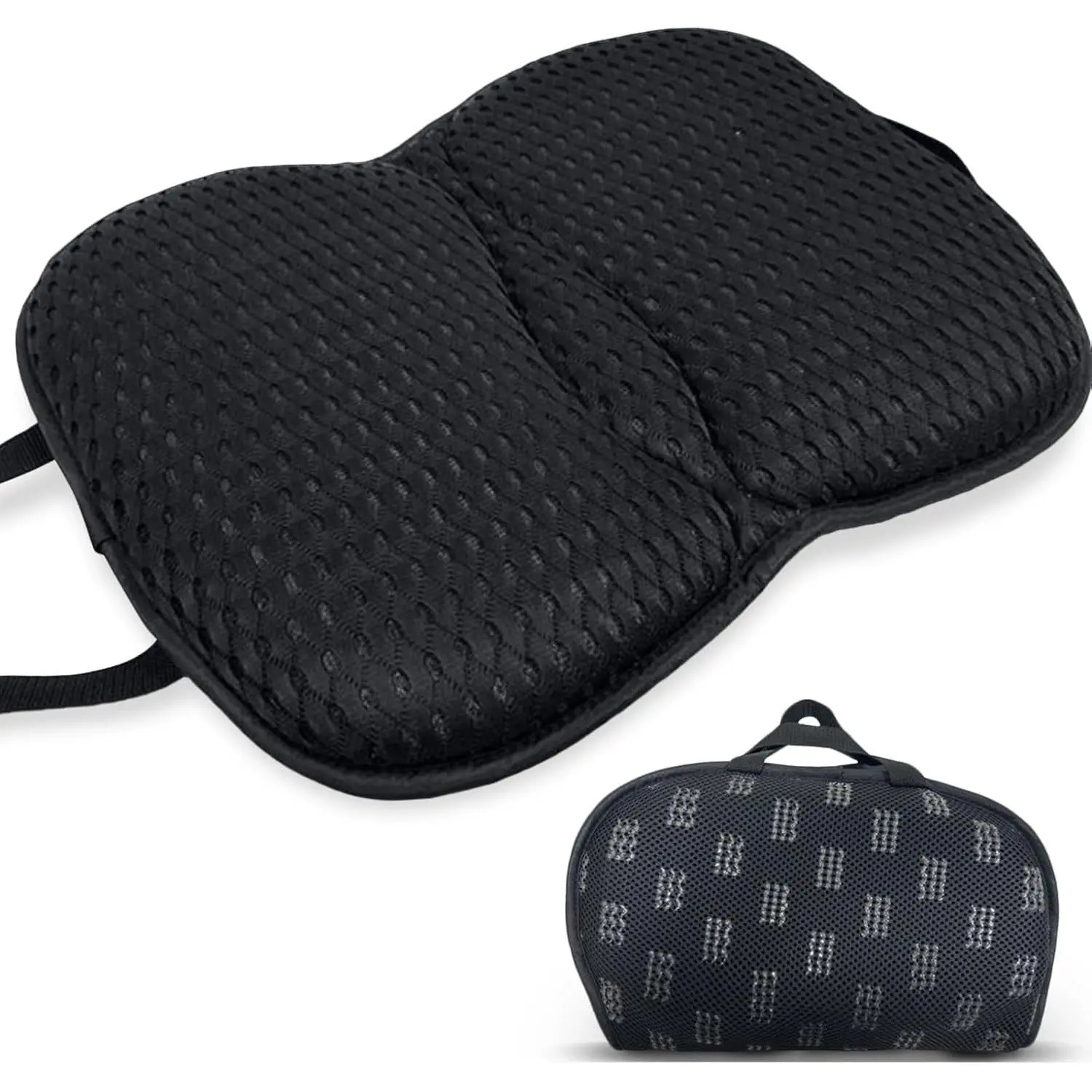 Portable 3D Breathable Compact Seat Cushion - Foldable, Soft, Lightweight for Airplane, Stadium Use